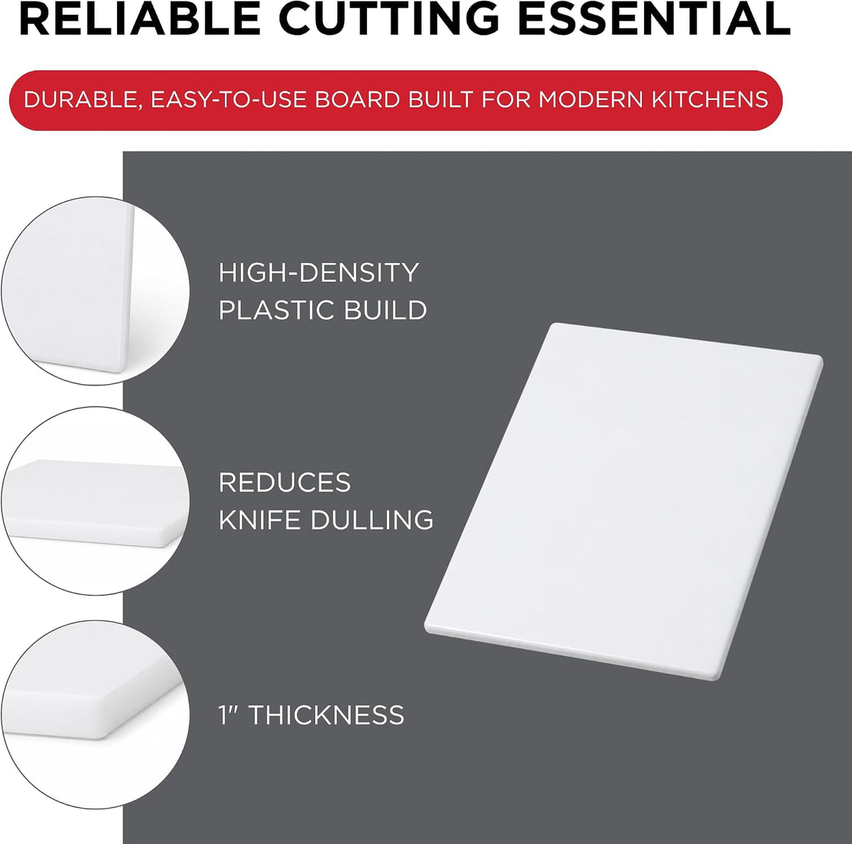 Winco 15" x 20" White Heavy-Duty Plastic Cutting Board