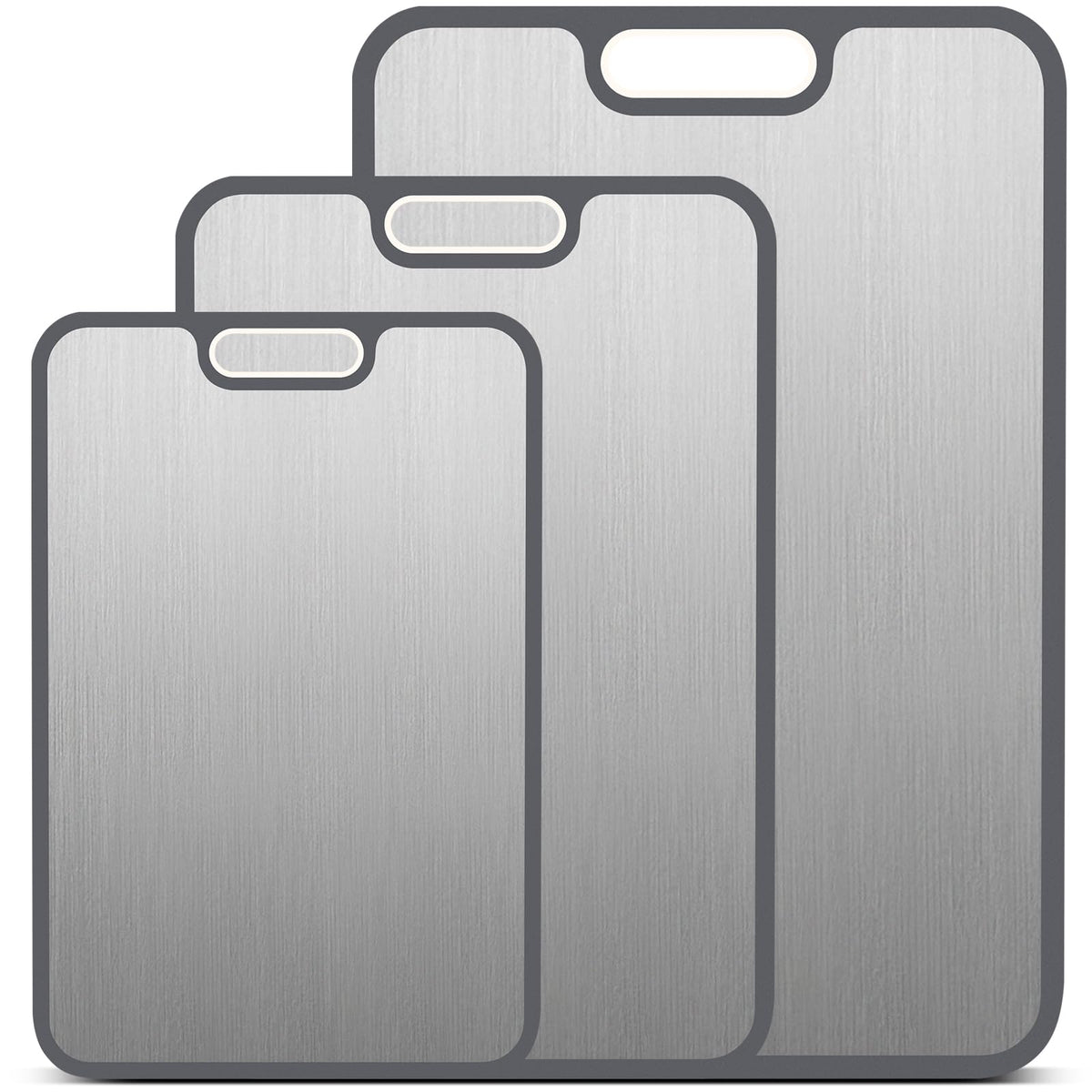 Titanium Cutting Boards for Kitchen, Set of 2 Reversible Non-Slip