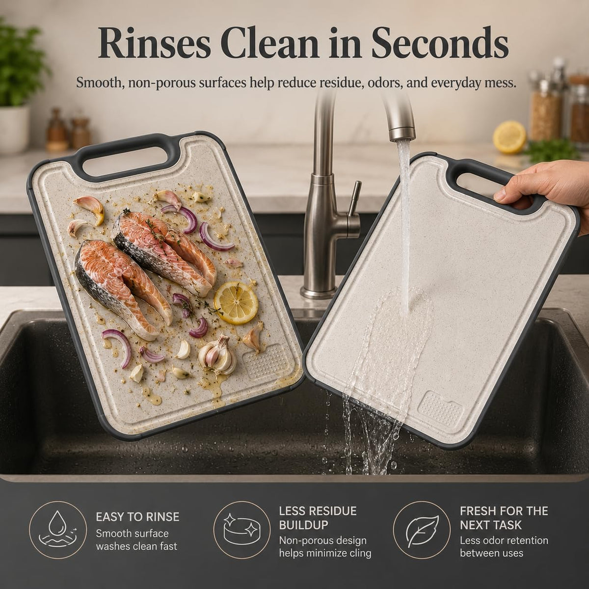 Titanium & PP Cutting Board, Double-Sided, 15.4"x10.4"