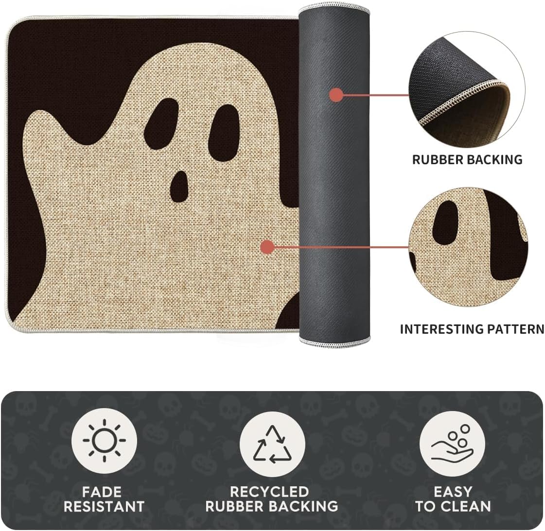 Artoid Mode Ghosts Boo Halloween Kitchen Mats Set of 2-17x29+17x47