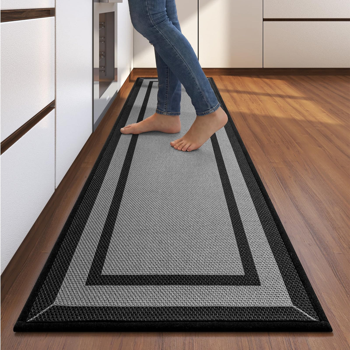 Kitchen Rugs, Non Slip Rubber Backing Kitchen Mat, 17"x30", Brown