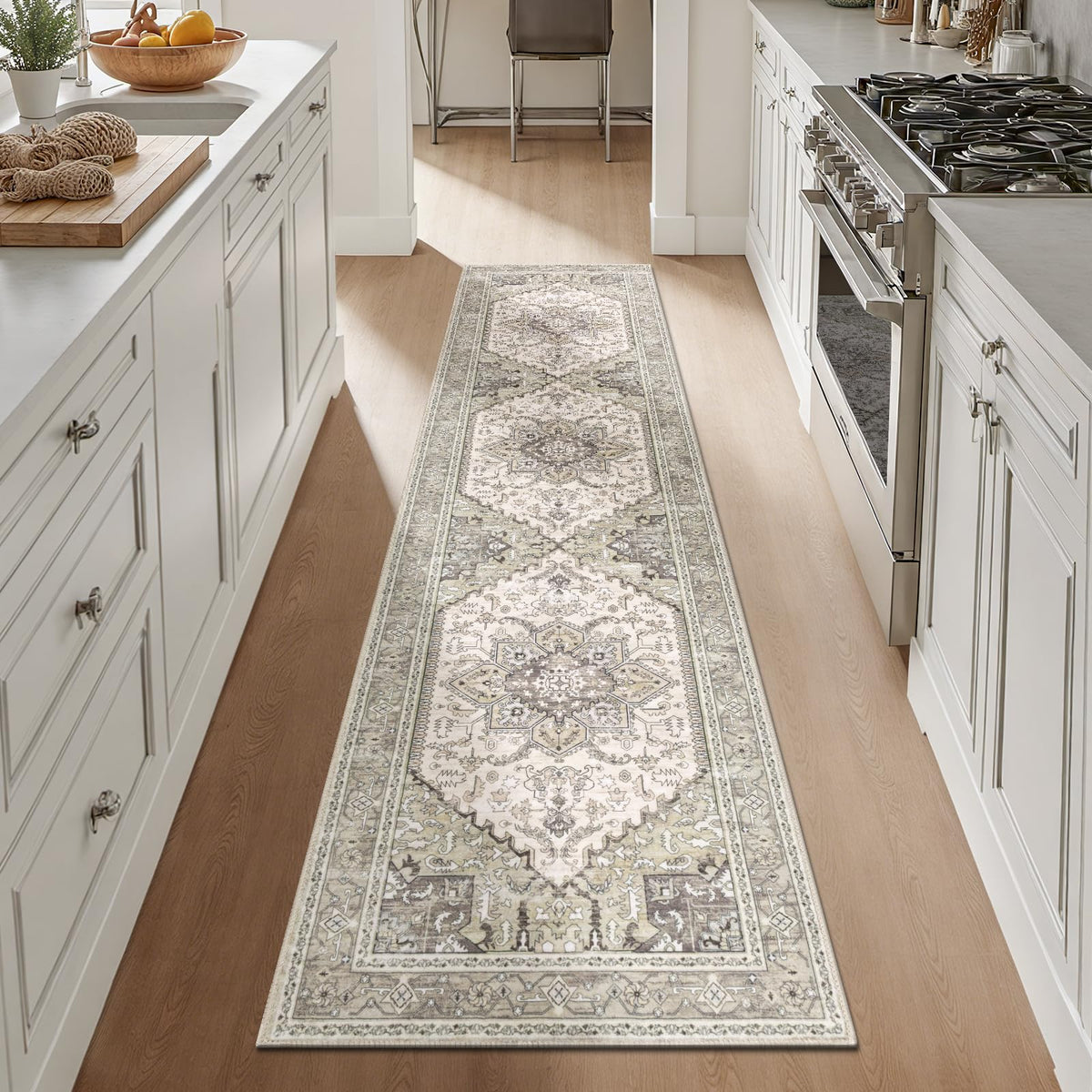 Yamaziot Washable Kitchen Runner Rugs Set of 3 with Non Slip Rubber Backing