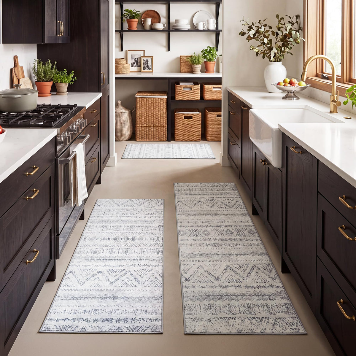 GRANNY SAYS Boho Kitchen Rug Set of 3, Anti Fatigue Kitchen Mats Non Slip