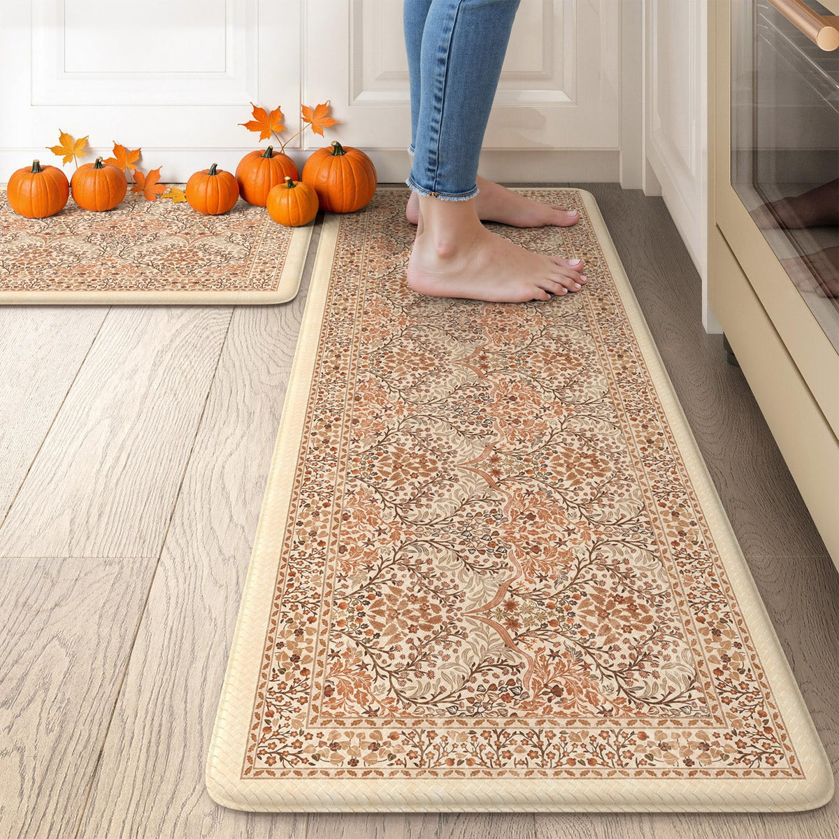 Collive Kitchen Mats for Floor, Kitchen Rugs Sets of 2 Non Slip Washable