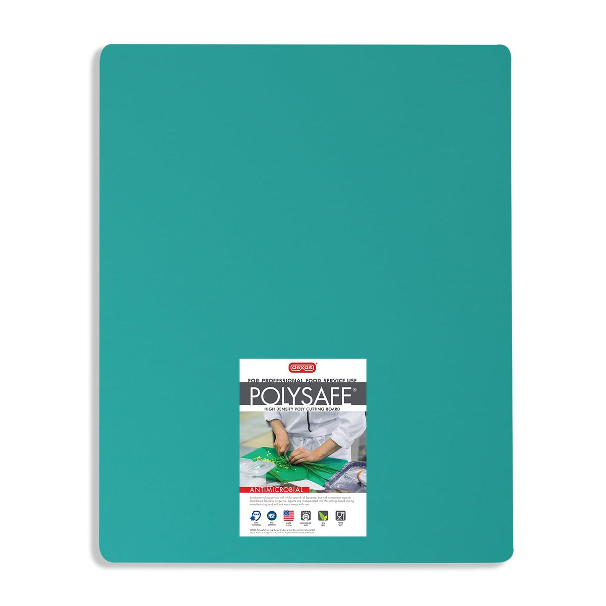 Dexas NSF Certified Polysafe Cutting Board with Handle, 11 x 14.5 Inches, Reversible Kitchen Cutting Board, Blue