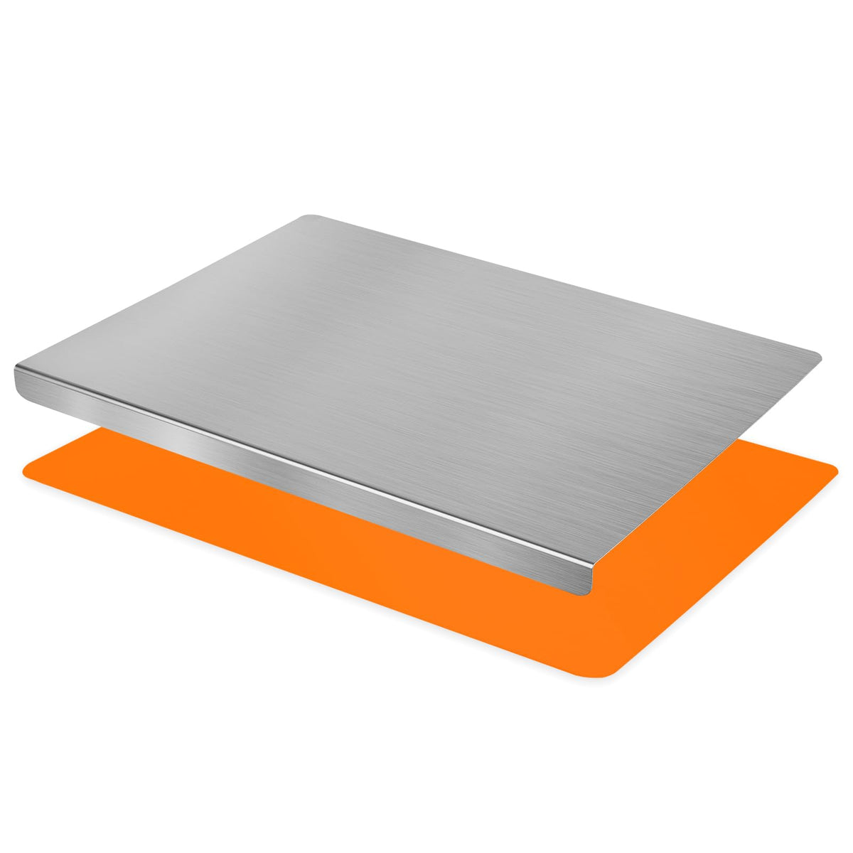 HUAKENER Large Stainless Steel Cutting Board for Kitchen, with Silicone Mat