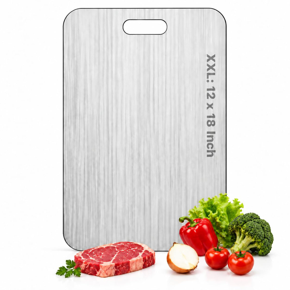 Katori Titanium Cutting Boards for Kitchen-100% Pure Titanium Cutting Board set Double Sided Non Toxic Titanware Chopping Board,Dishwasher Safe Metal Cutting Boards FathersDay Gifts(1PC-L-9x13.5In)
