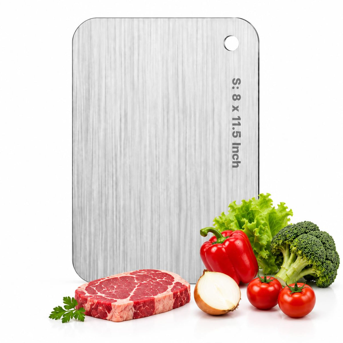 Katori Titanium Cutting Boards for Kitchen-100% Pure Titanium Cutting Board set Double Sided Non Toxic Titanware Chopping Board,Dishwasher Safe Metal Cutting Boards FathersDay Gifts(1PC-L-9x13.5In)