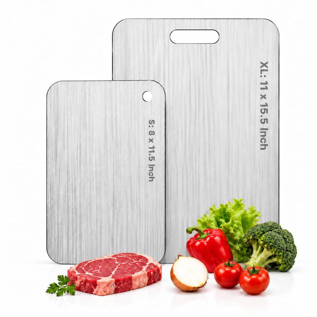 Katori Titanium Cutting Boards for Kitchen-100% Pure Titanium Cutting Board set Double Sided Non Toxic Titanware Chopping Board,Dishwasher Safe Metal Cutting Boards FathersDay Gifts(1PC-L-9x13.5In)