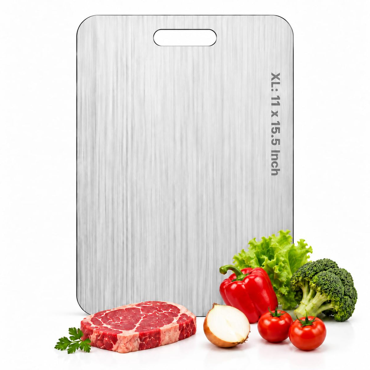 Katori Titanium Cutting Boards for Kitchen-100% Pure Titanium Cutting Board set Double Sided Non Toxic Titanware Chopping Board,Dishwasher Safe Metal Cutting Boards FathersDay Gifts(1PC-L-9x13.5In)