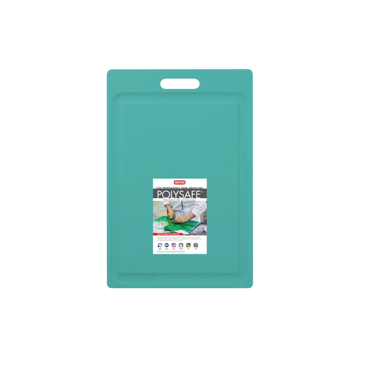 Dexas NSF Certified Polysafe Cutting Board with Handle, 11 x 14.5 Inches, Reversible Kitchen Cutting Board, Blue