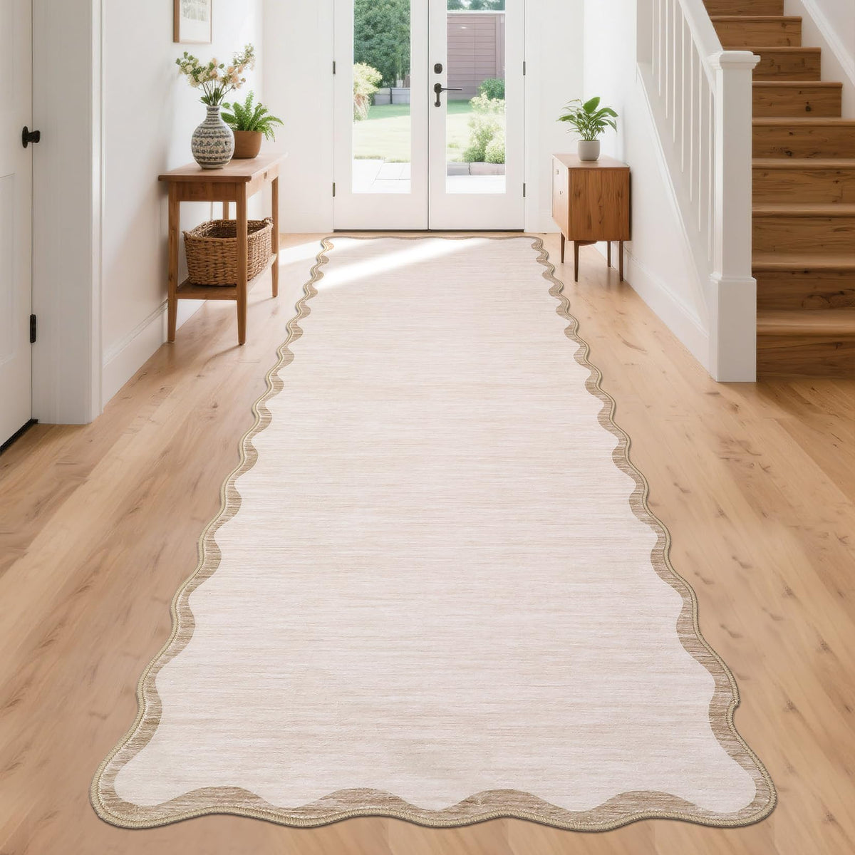 GarveeHome Scalloped Washable Runner Rug 2x6 Non Slip Kitchen Rugs