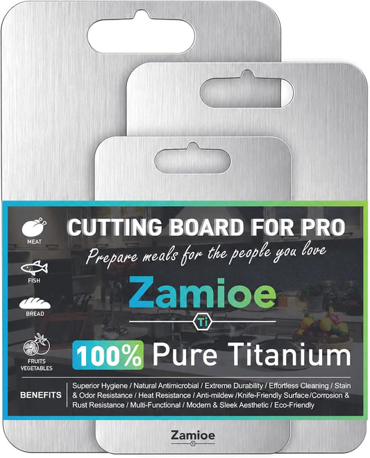 Titanium Cutting Board Set of 3 - Dishwasher Safe Cutting Board (M+L+XL)