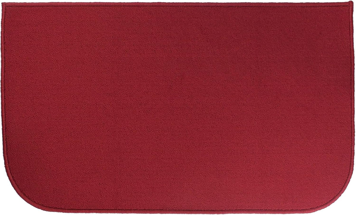 Ritz Solid Accent Rug: 18" x 30" Stain Resistant Kitchen or Living Room Floor Mat, Latex Backing, Machine Washable, Red