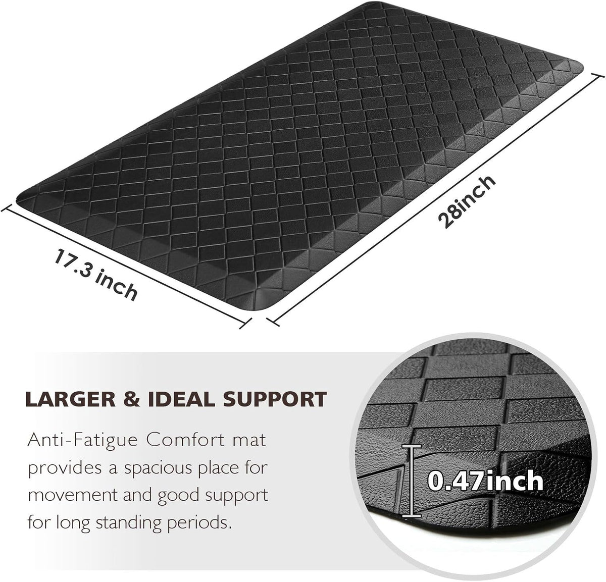 HappyTrends Kitchen Mats for Floor Cushioned Anti-Fatigue Kitchen Rugs