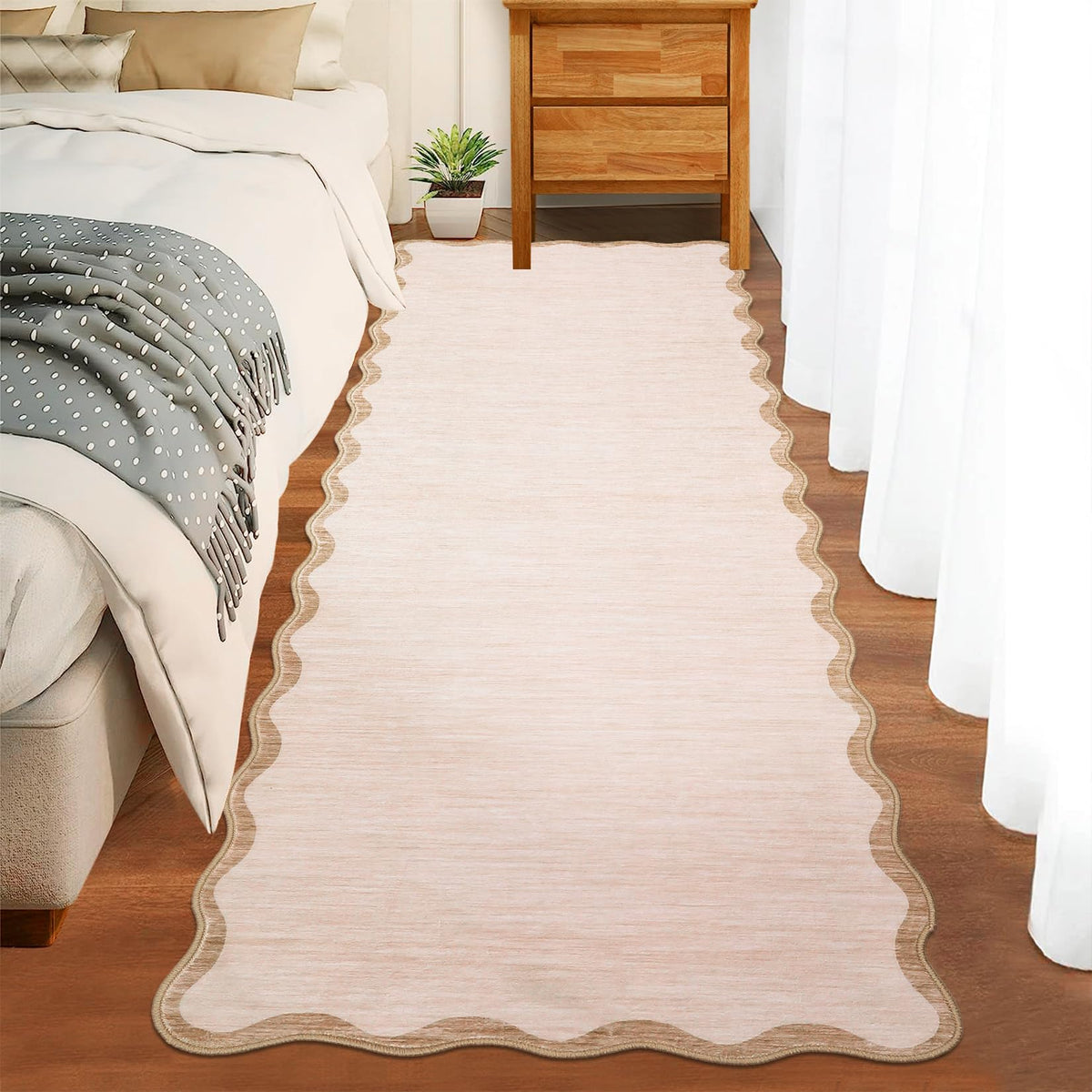 GarveeHome Scalloped Washable Runner Rug 2x6 Non Slip Kitchen Rugs