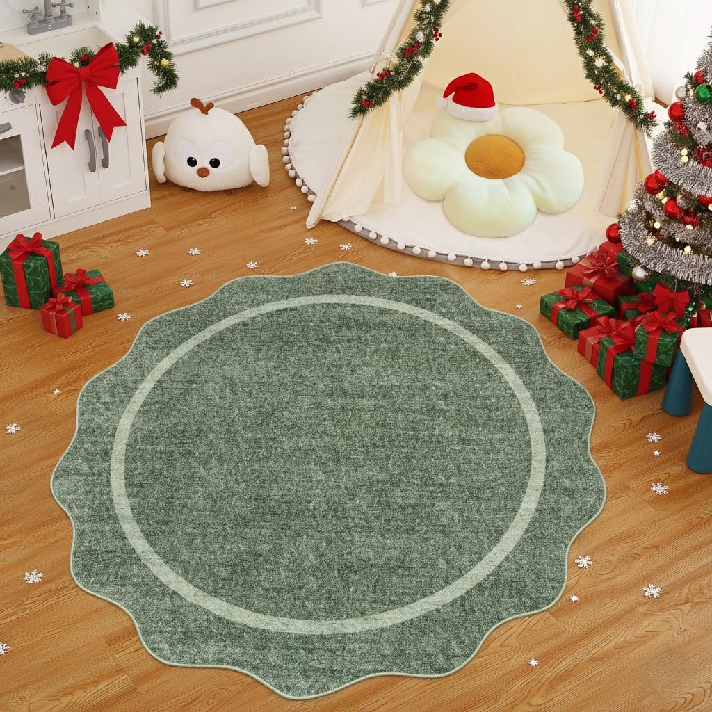 GarveeHome Scalloped Washable Runner Rug 2x6 Non Slip Kitchen Rugs