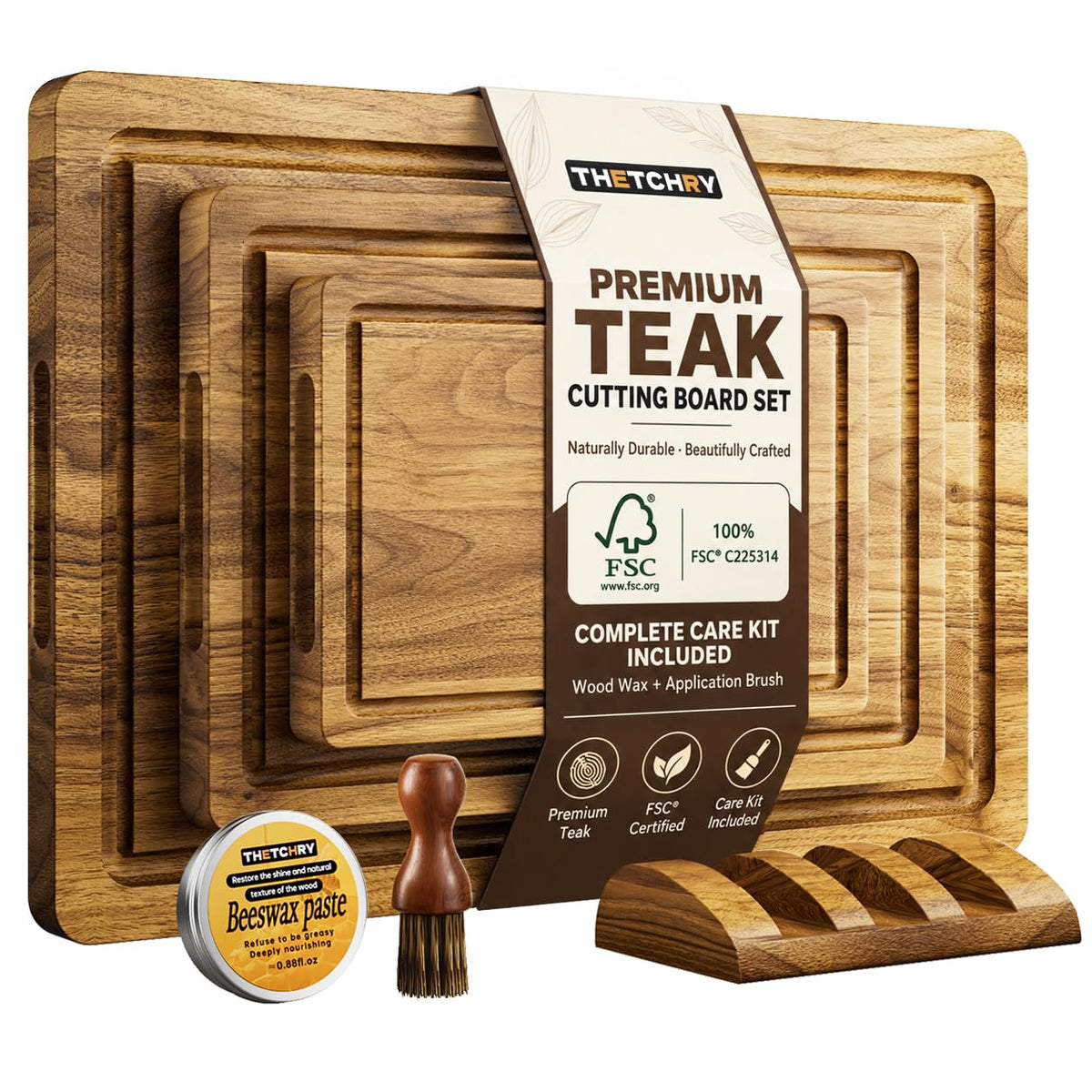 THETCHRY Walnut Cutting Boards for Kitchen Solid Wood End Grain 17"×13"×1"