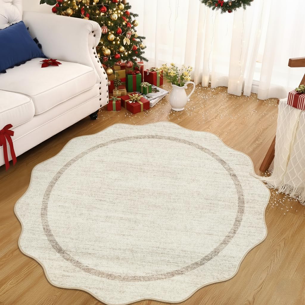 GarveeHome Scalloped Washable Runner Rug 2x6 Non Slip Kitchen Rugs