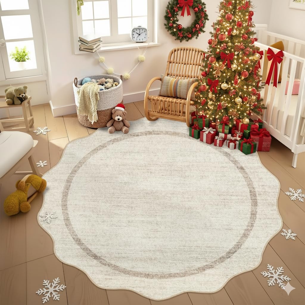 GarveeHome Scalloped Washable Runner Rug 2x6 Non Slip Kitchen Rugs