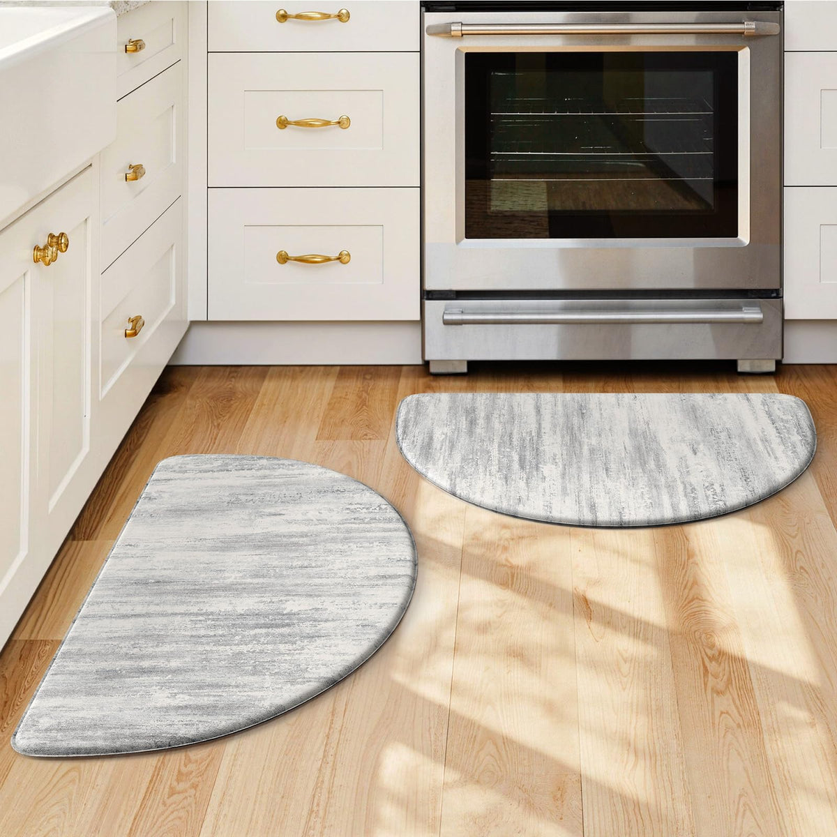 KIMODE Anti Fatigue Kitchen Mats for Floor 2 Piece, Abstract Kitchen Rugs