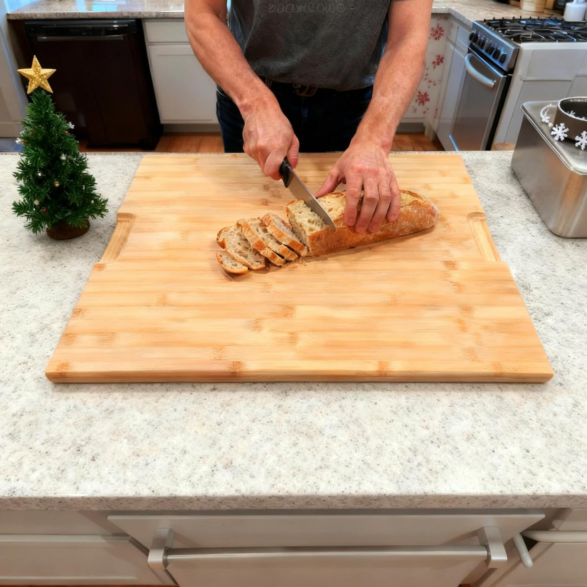 Utoplike Bamboo Cutting Board 20 x 20 inch, Large Wood Chopping Boards