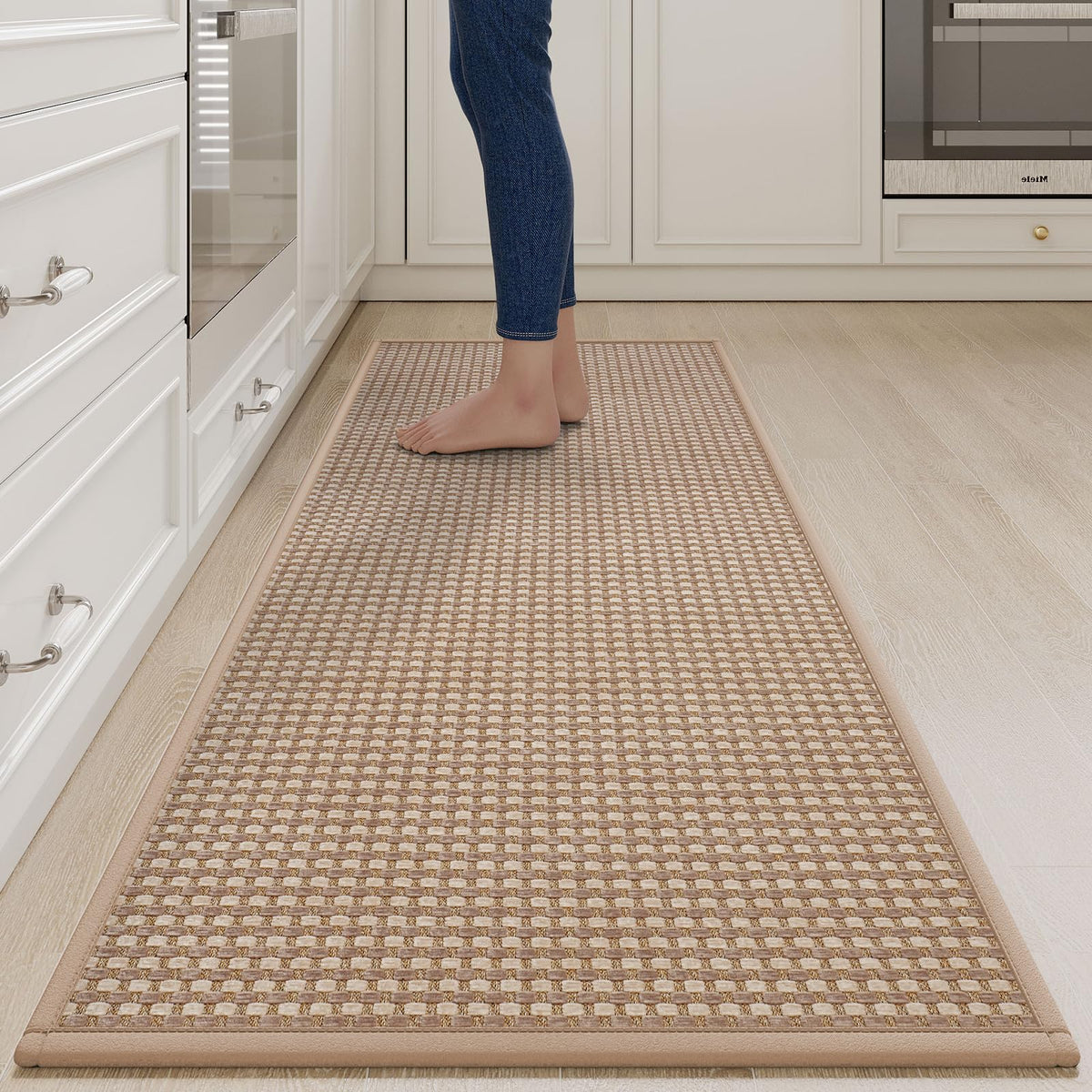YDKGL Kitchen Rugs Kitchen Mats for Floor Non Slip Washable Brown 17"x30"