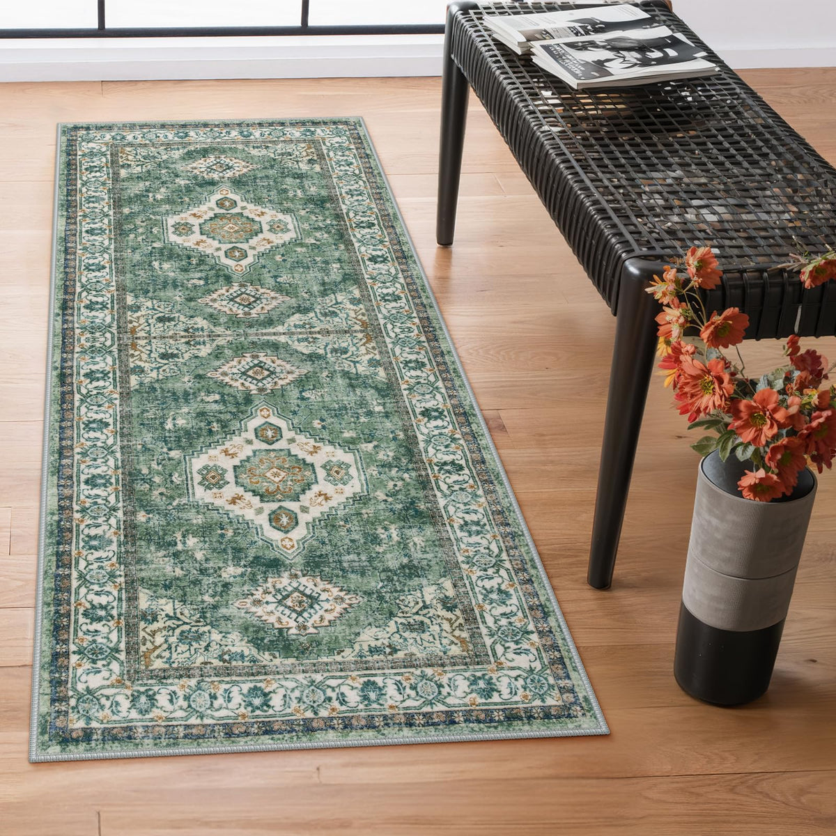 Lahome Oriental Kitchen Runner Rug Non Slip, 2x8 Runners for Hallways