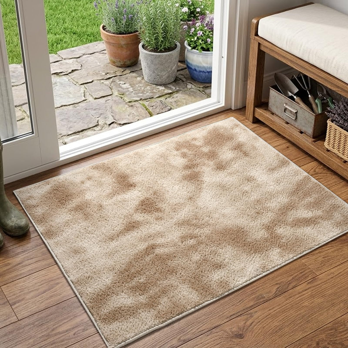2x6 Grey Runner Rug Washable Non-Slip Soft for Kitchen Hallway Bathroom