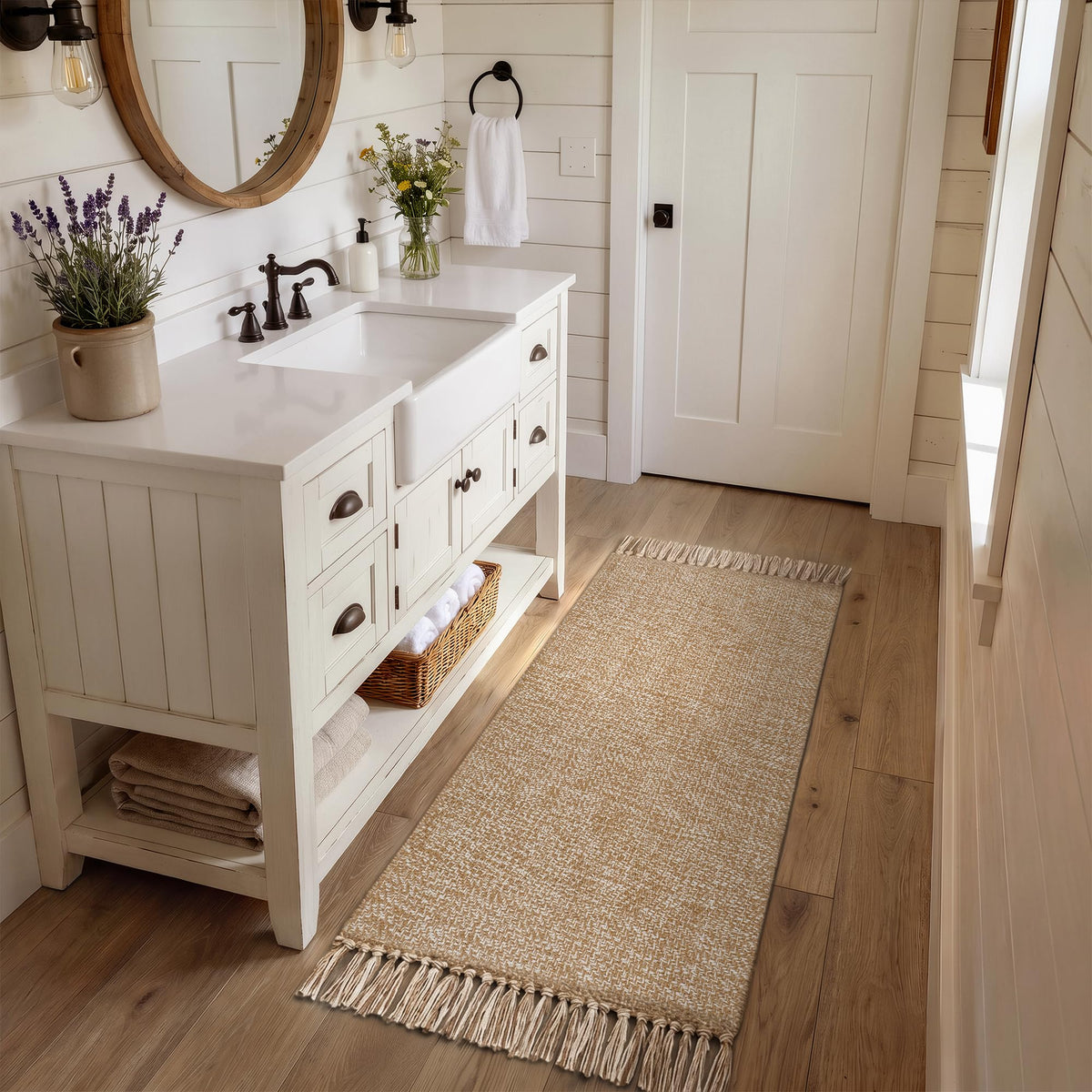 Collive Bathroom Runner Rug, 2' x 5' Modern Farmhouse Kitchen Rugs