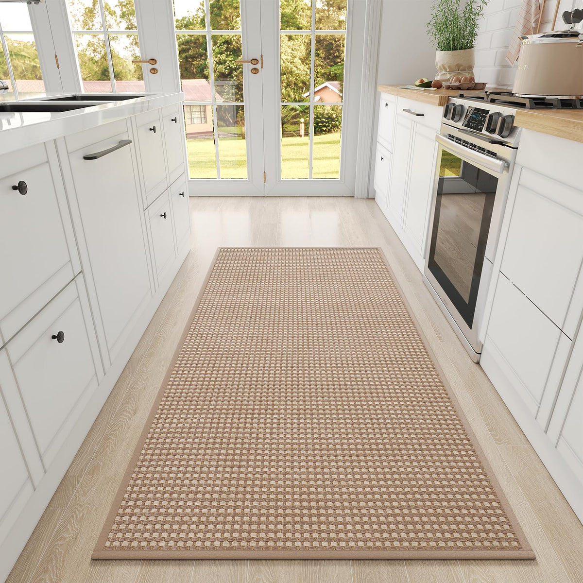 YDKGL Kitchen Rugs Kitchen Mats for Floor Non Slip Washable Brown 17"x30"