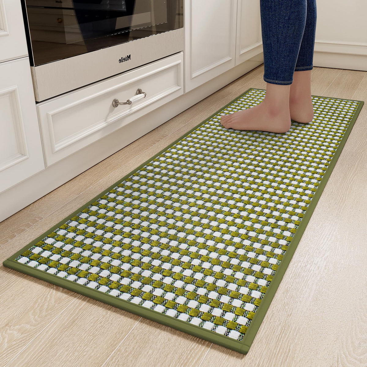 YDKGL Kitchen Rugs Kitchen Mats for Floor Non Slip Washable Brown 17"x30"
