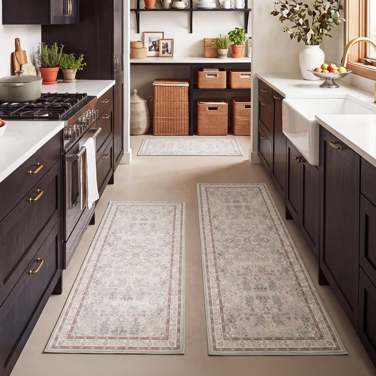 GRANNY SAYS Boho Kitchen Rug Set of 3, Anti Fatigue Kitchen Mats Non Slip