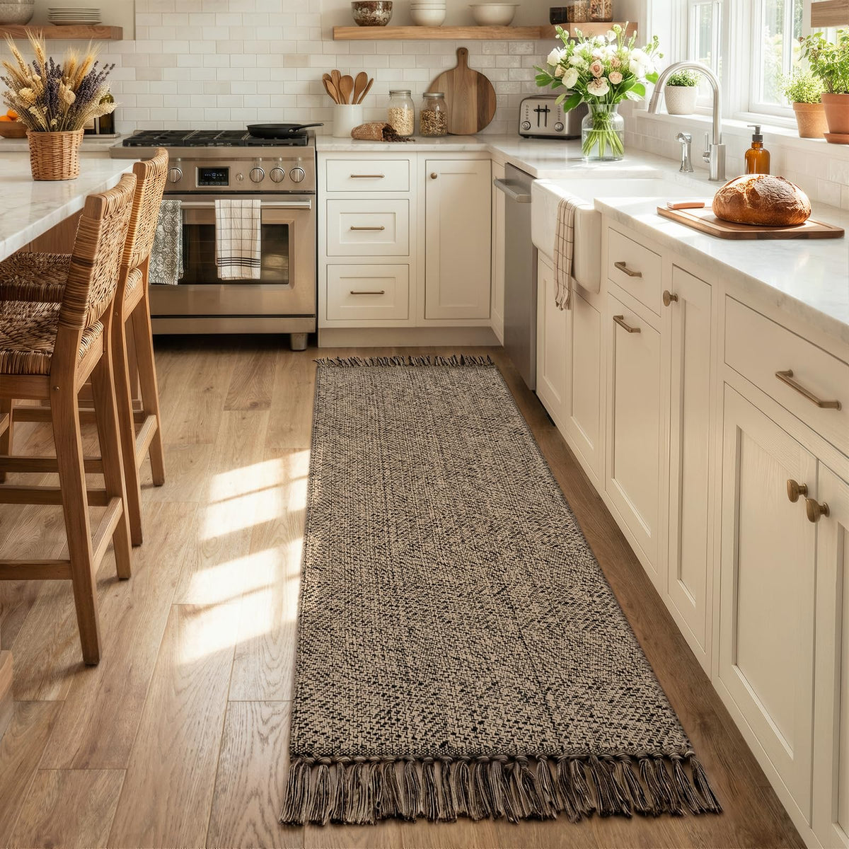 Collive Bathroom Runner Rug, 2' x 5' Modern Farmhouse Kitchen Rugs