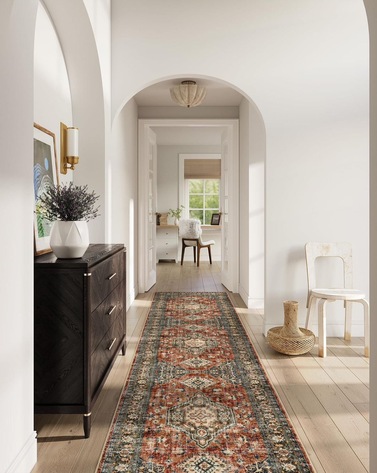 Lahome Oriental Kitchen Runner Rug Non Slip, 2x8 Runners for Hallways