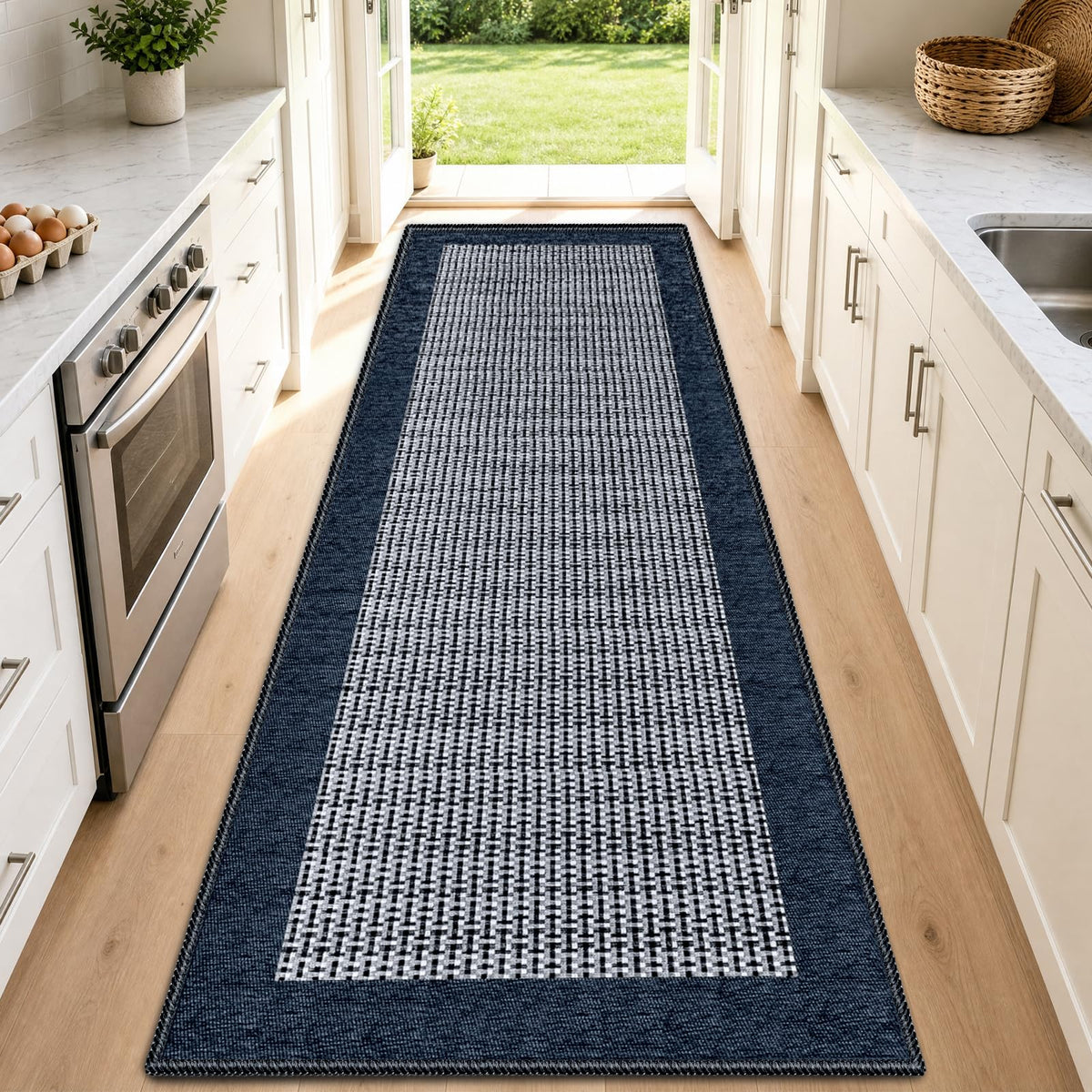StepRite Chenille Kitchen Rug, Kitchen Mat for Floor, 32'' x 20'', Grey