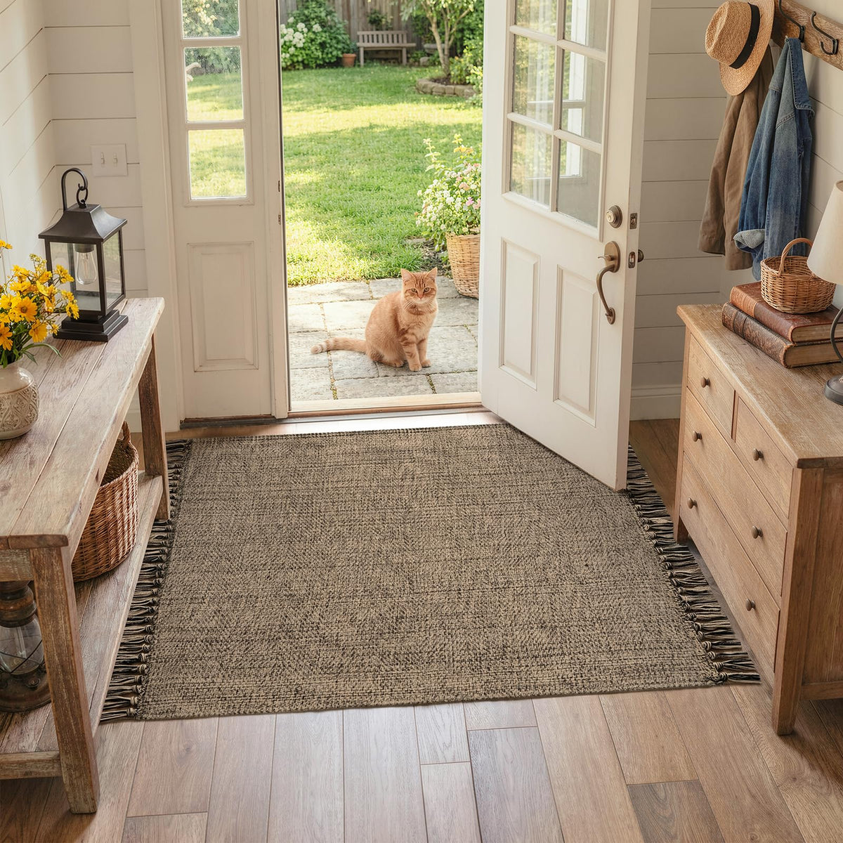 Collive Bathroom Runner Rug, 2' x 5' Modern Farmhouse Kitchen Rugs