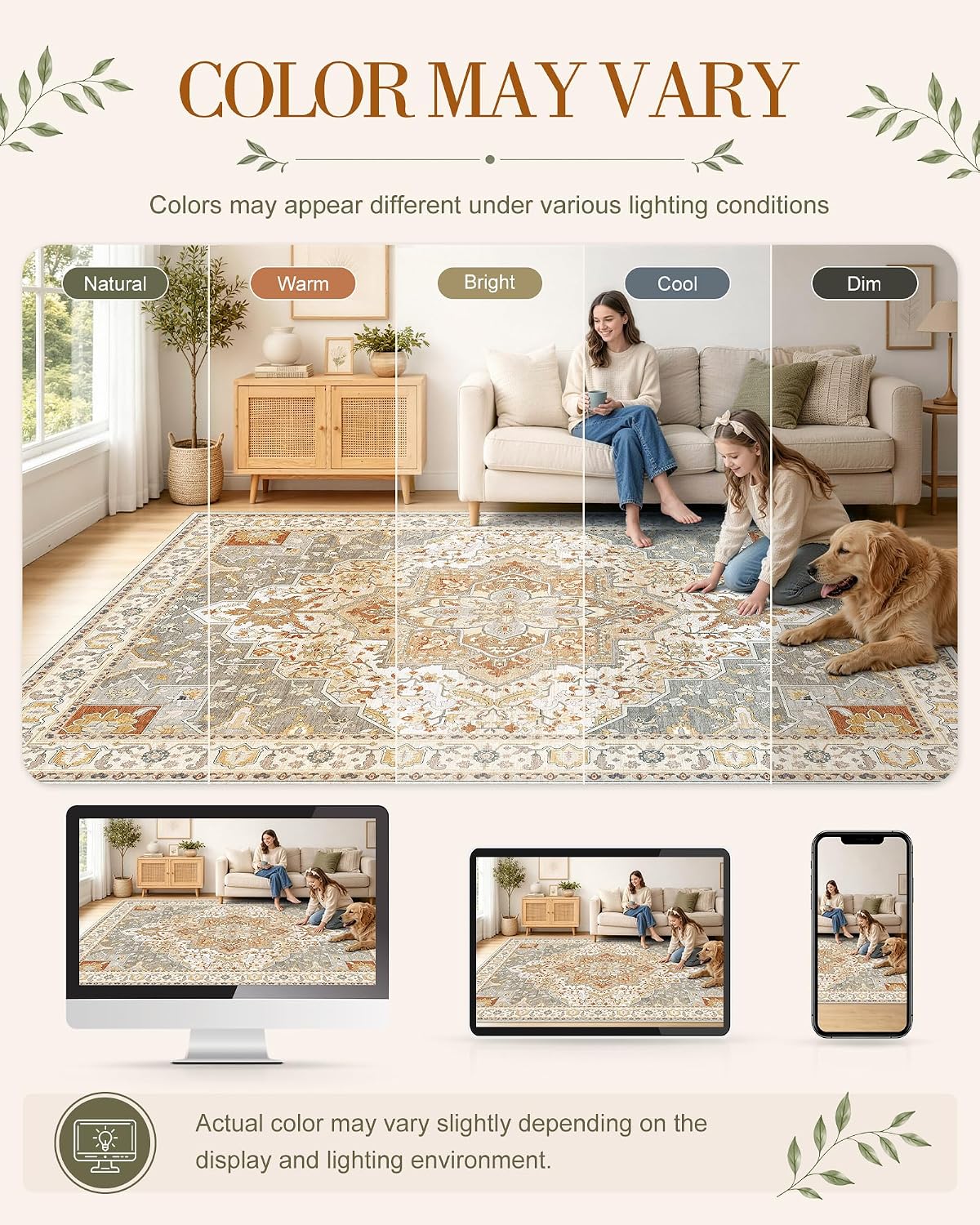 OLANLY 2x6 Washable Runner Rug, Soft Non Slip Carpet for Hallway Kitchen