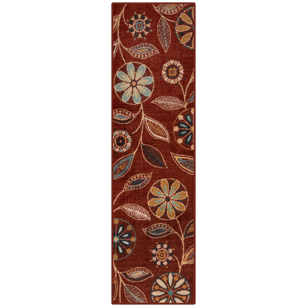 Maples Rugs Reggie Bohemian Floral Print Kitchen Rug, 2'6 x 3'10, Dark Grey