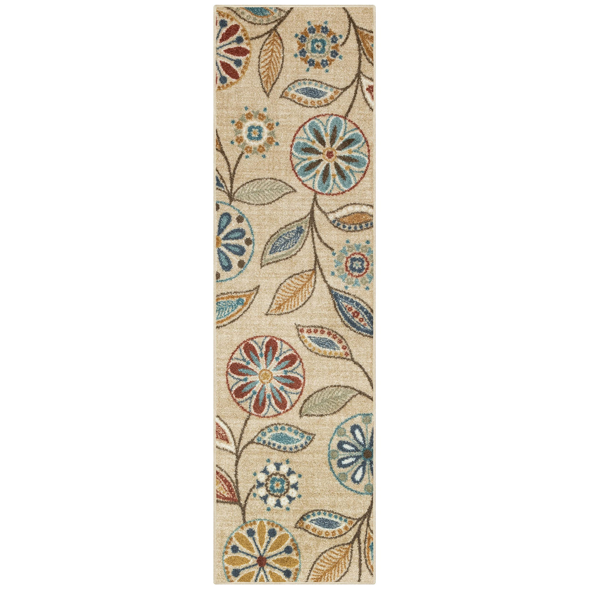 Maples Rugs Reggie Bohemian Floral Print Kitchen Rug, 2'6 x 3'10, Dark Grey