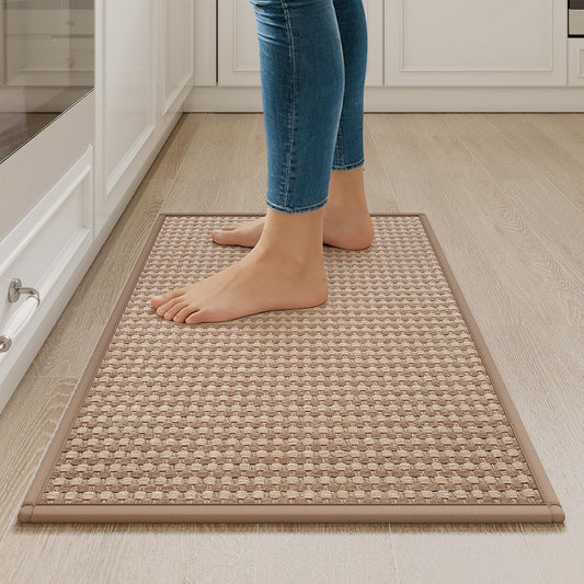 YDKGL Kitchen Rugs Kitchen Mats for Floor Non Slip Washable Brown 17"x30"