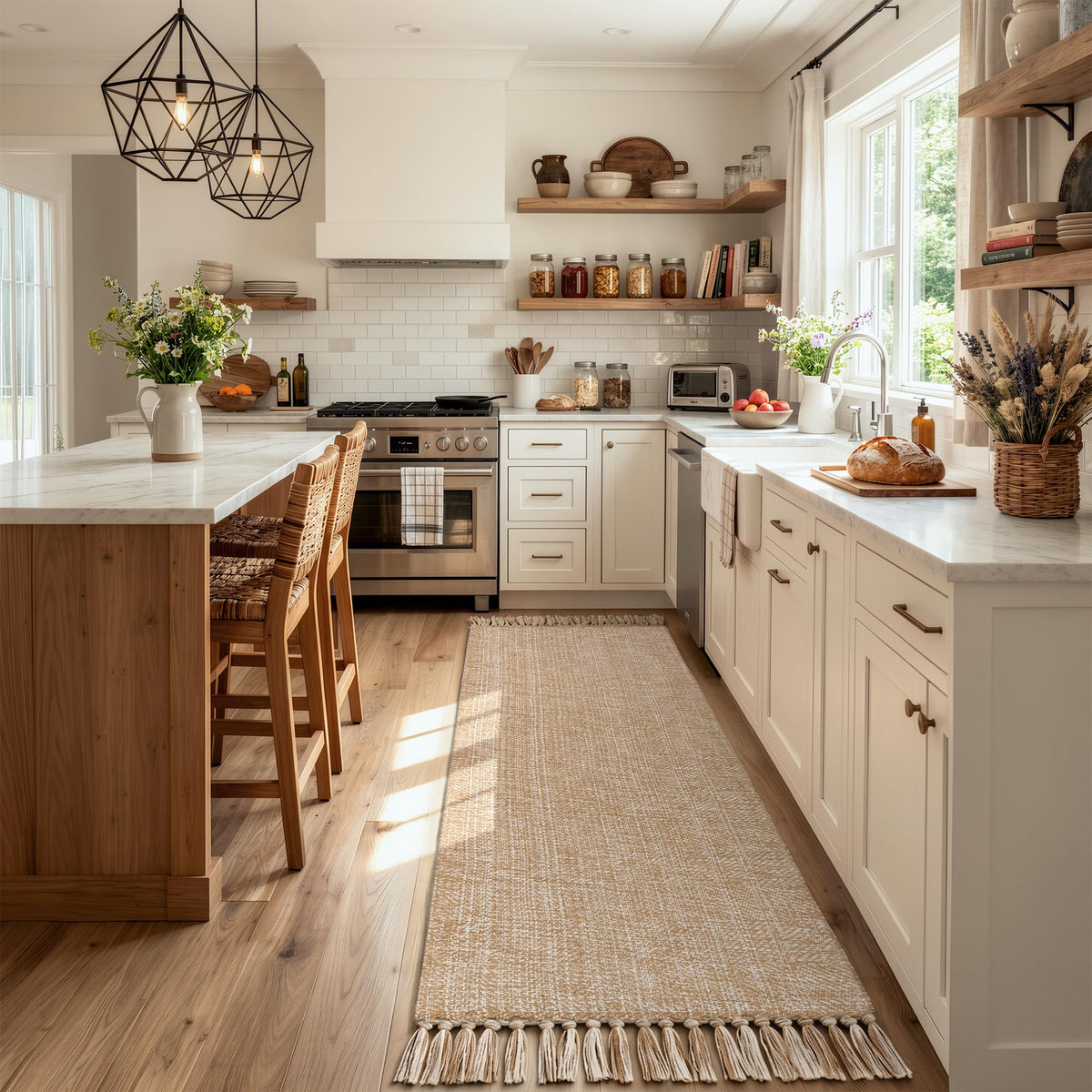 Collive Bathroom Runner Rug, 2' x 5' Modern Farmhouse Kitchen Rugs