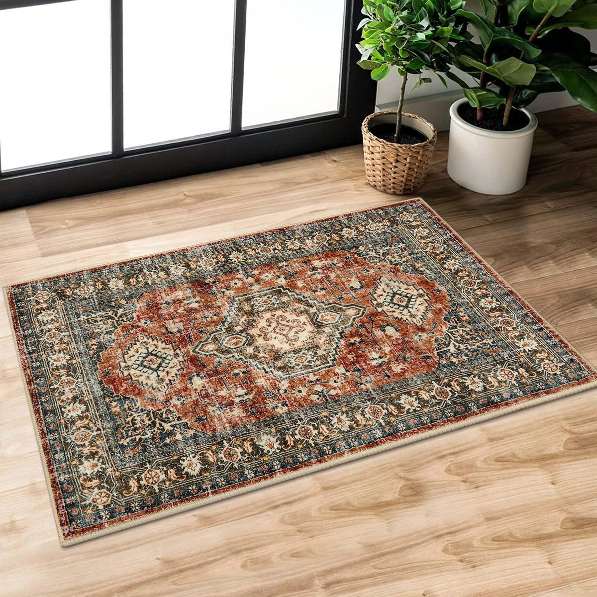 Lahome Oriental Kitchen Runner Rug Non Slip, 2x8 Runners for Hallways