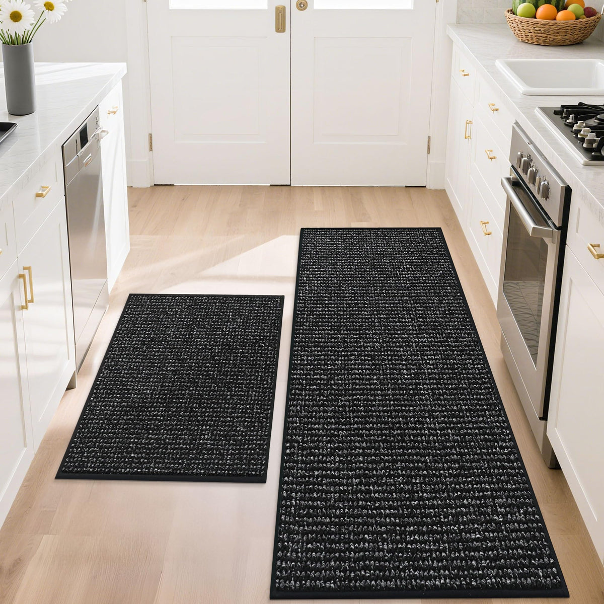 BEQHAUSE Kitchen Rugs 32"x48", Non-Slip Kitchen Mats for Floor, Taupe