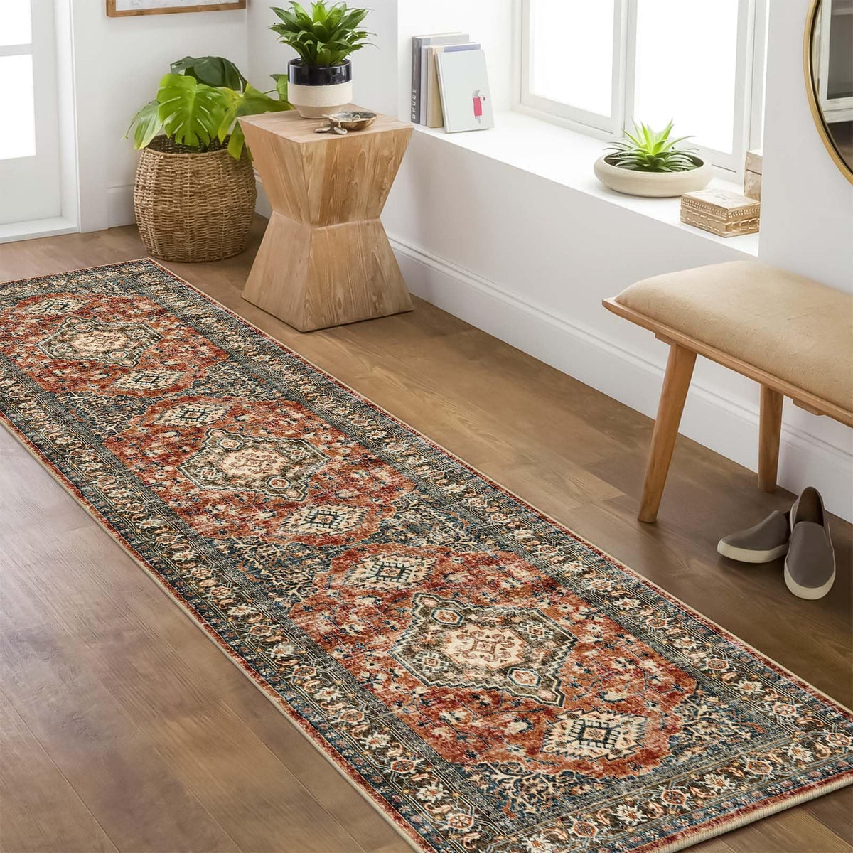 Lahome Oriental Kitchen Runner Rug Non Slip, 2x8 Runners for Hallways