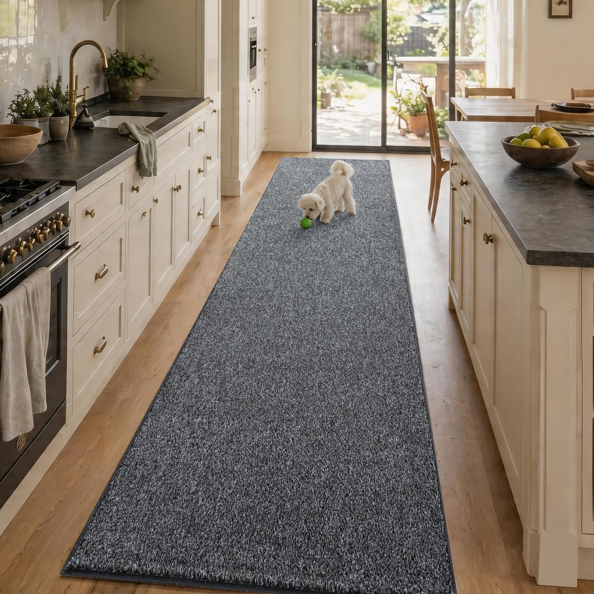 2x6 Grey Runner Rug Washable Non-Slip Soft for Kitchen Hallway Bathroom
