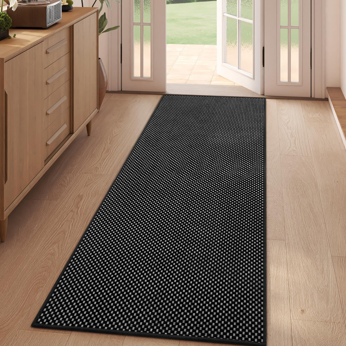 YDKGL 2x6 ft Low Pile Kitchen Runner Mat, Non Slip Washable, Brown
