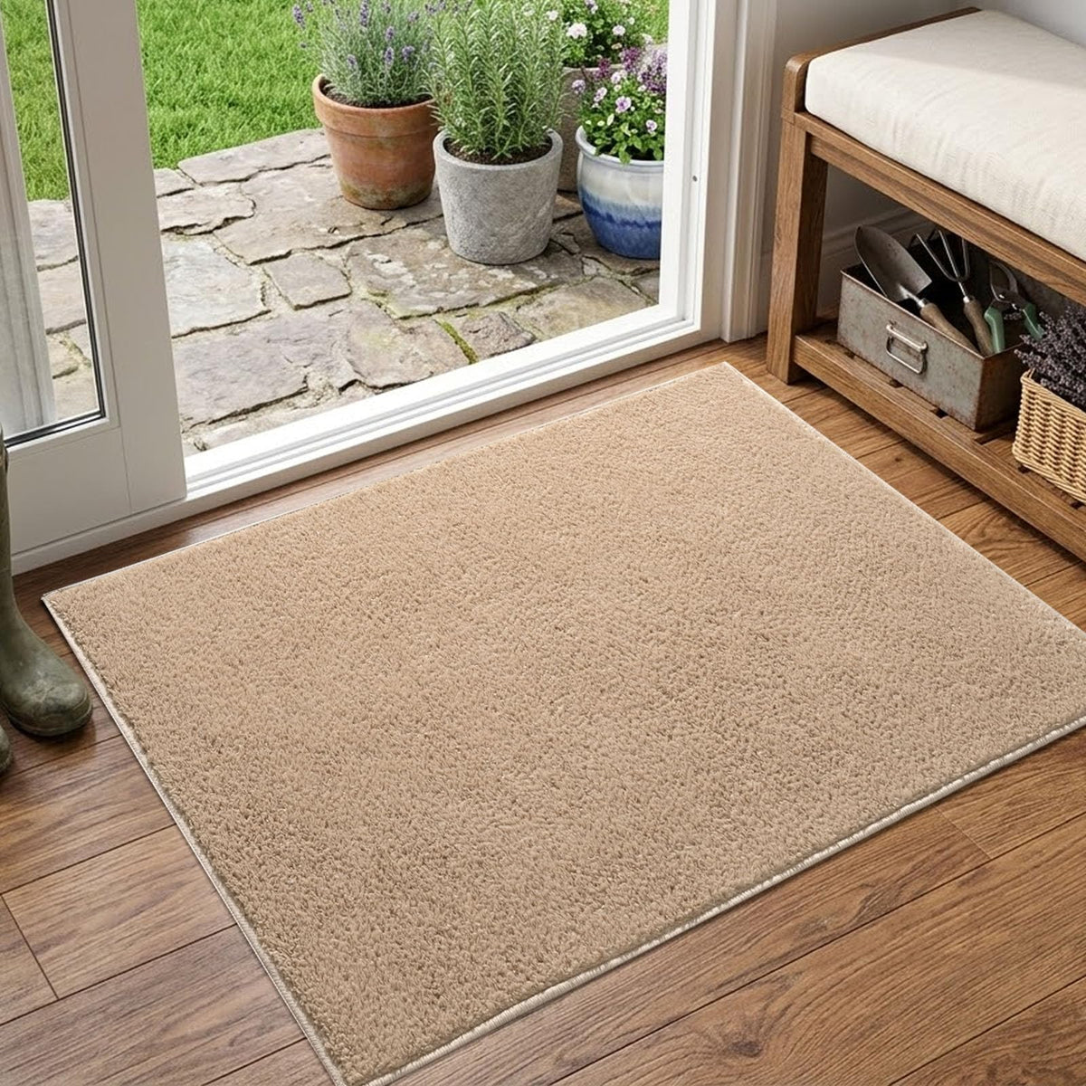 2x6 Grey Runner Rug Washable Non-Slip Soft for Kitchen Hallway Bathroom