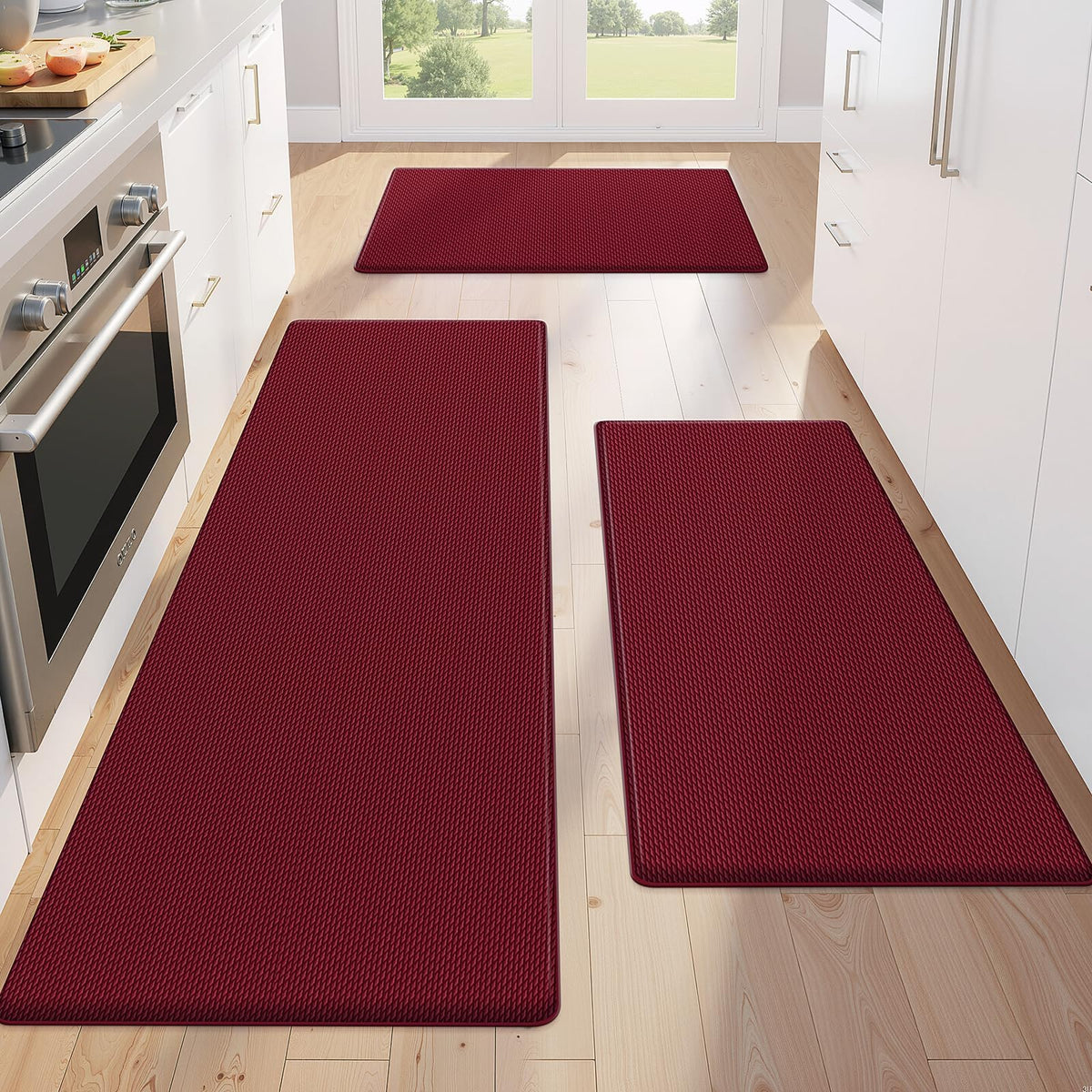 KitchenClouds Kitchen Mats for Floor,3PCS Cushioned Soft Kitchen Rugs