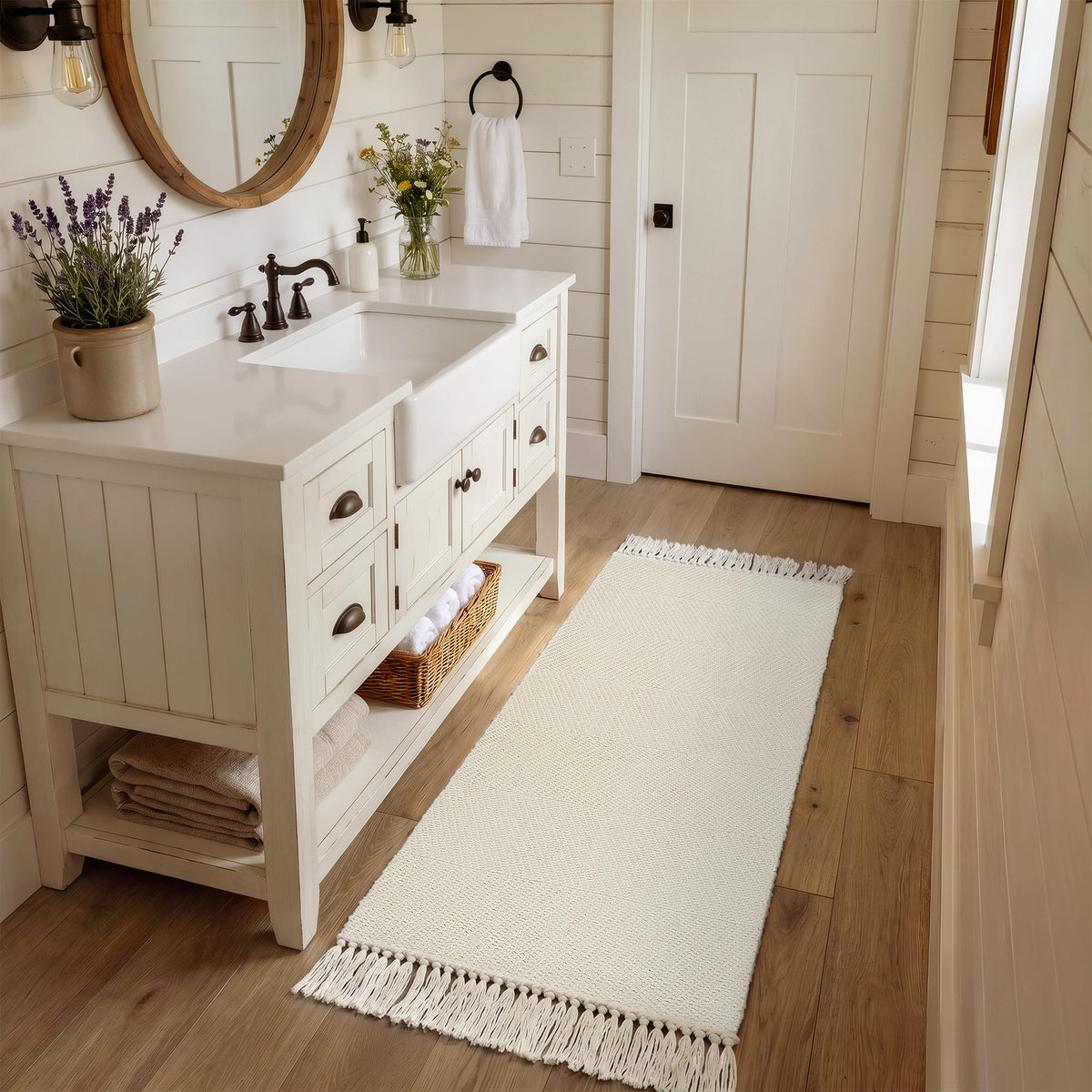 Collive Bathroom Runner Rug, 2' x 5' Modern Farmhouse Kitchen Rugs